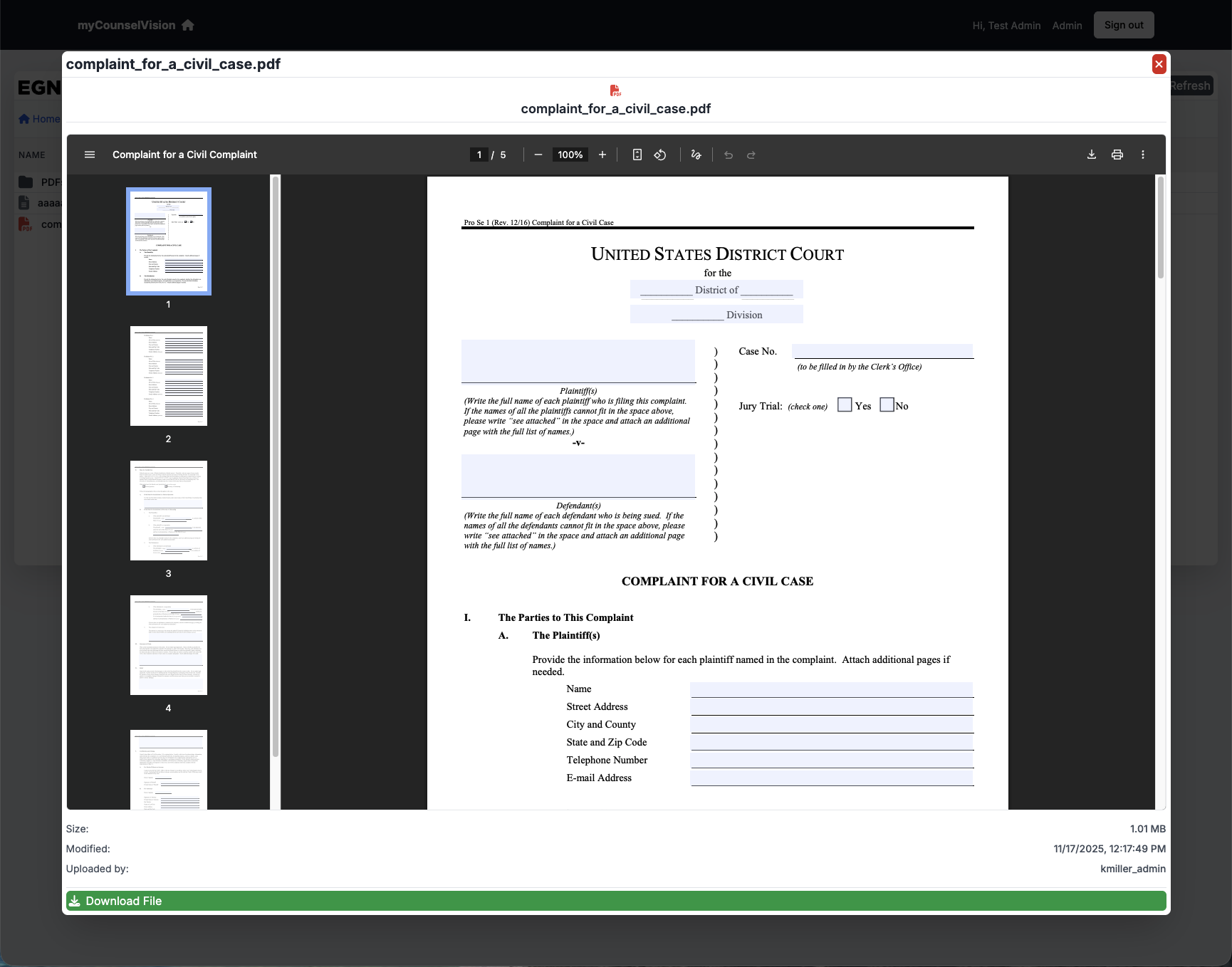 AI legal document management